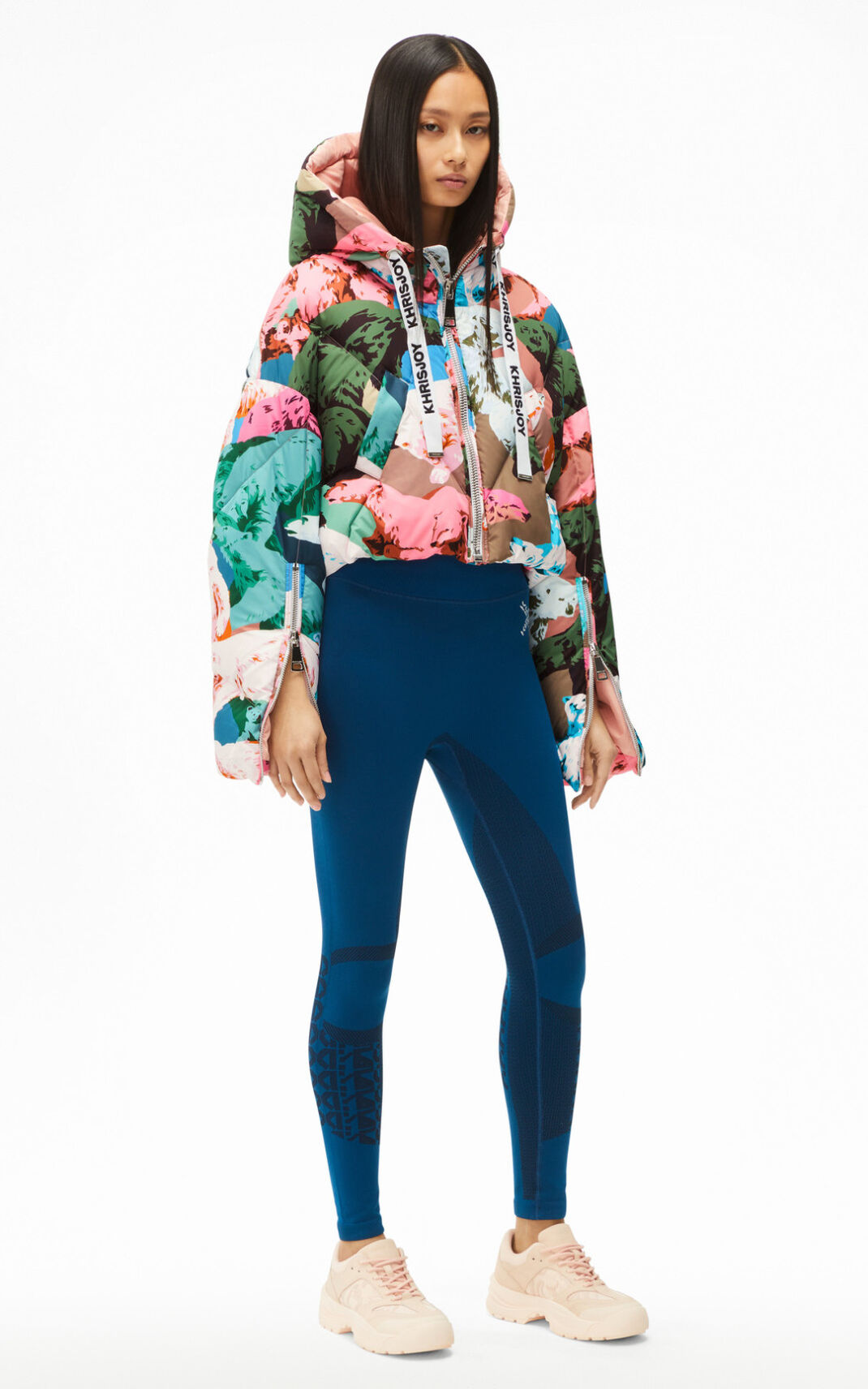 Kenzo Polar Bear KHRIS cropped puffer Kaz Tüyü Mont Bayan Pembe | 1437-VUTHS